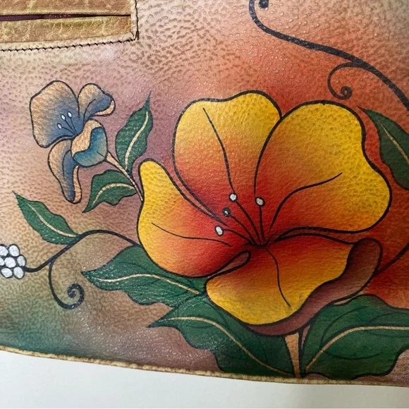 Anuschka Hand Painted Distressed Leather Handbag - Picture 2 of 16